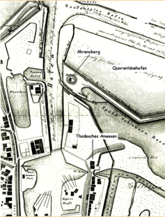 Darstellung des Hafens um 1850