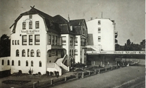 Hotel - Restaurant Stadtcafe. Danach Museum für Vor- und Frühgeschichte. Nach derm Tode Karl Wallers umbenannt in `Karl Waller-Museum für Vor- und Frühgeschichte.