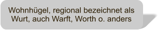 Wohnhgel, regional bezeichnet als Wurt, auch Warft, Worth o. anders