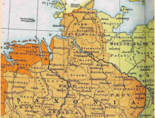 Karte des Römisch-Deutschen Kaiserreiches, Ausschnitt: Das nördlichen Alt-Sachsens um 1000. Unklar bleibt, warum der Gau Hostingabi in der Karte scheinbar den Grenzen des Gaues Haduloha entspricht. 