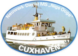 Werbeaufkleber des Neuwerk-Dienstes