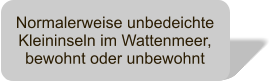 Normalerweise unbedeichte Kleininseln im Wattenmeer, bewohnt oder unbewohnt