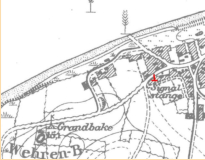 Position des Signalmastes in Duhnen auf der Karte des preußischen Landesaufnahme von 1878